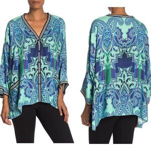 Hale Bob Dolman Sleeve Printed Poncho (XS)